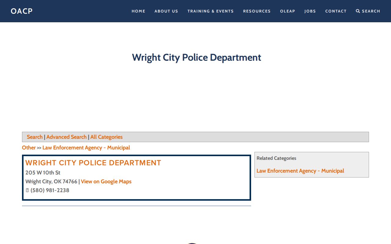 Wright City police directory contact for warrant records