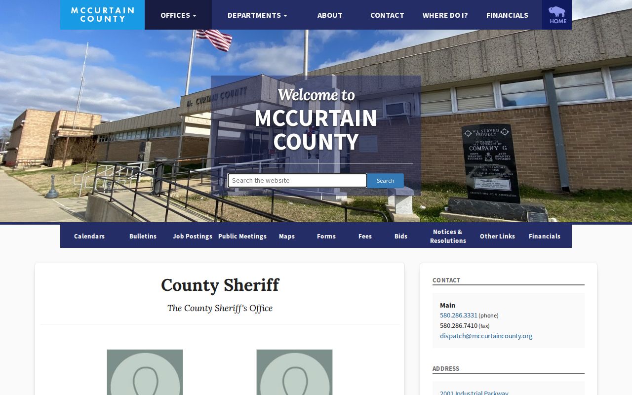 McCurtain County Sheriff's Office warrant service information